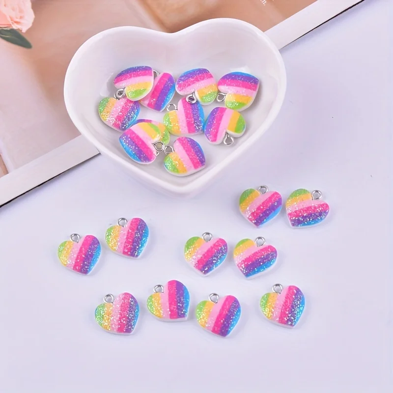 10 stuks kleurrijke hartvormig - Resin Craft Projects recensie en prijs